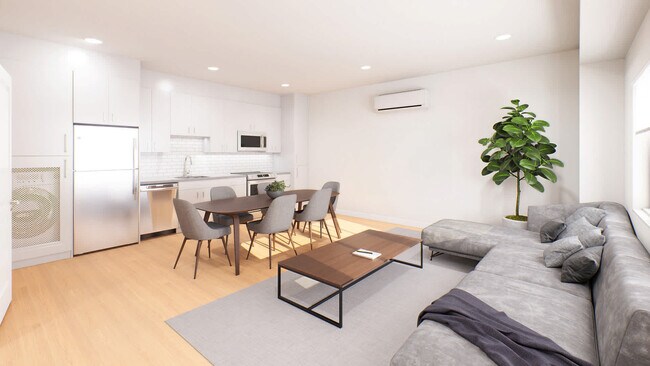 Sala de estar con suelo de superficie dura - Deerwood