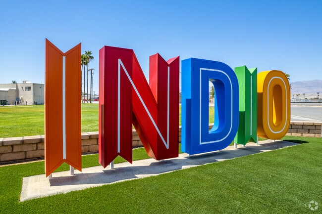 This bright Indio sign is close to downtown Indio.