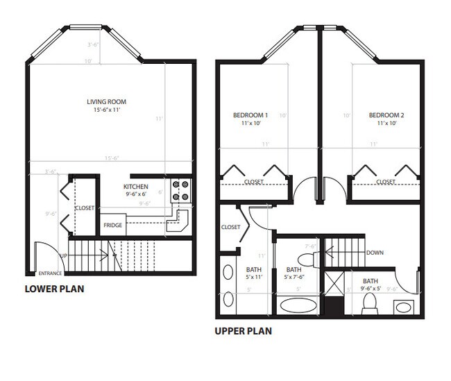 Casa de dos niveles, 2 habitaciones y 1,5 baños - ML - Abbey