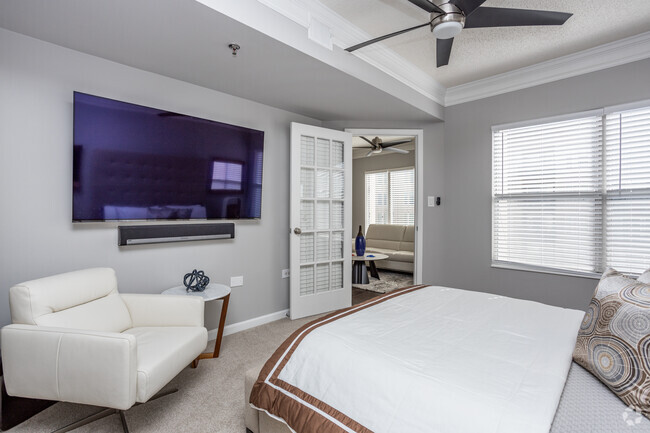 2BR, 2BA - 1,175SF - Primary Bedroom - Wesley Townsend Apartments at Buckhead