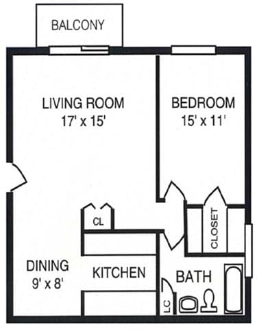 1BR/1BA - Riverwoods Apartments