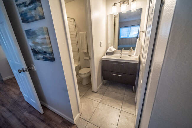 Vanity. Shower and toilet are separated by a door. - 5042 El Camino Drive