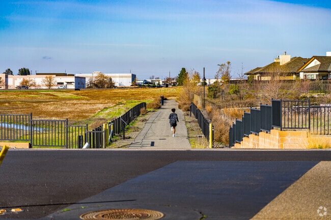 Jogging paths are common throughout the city.