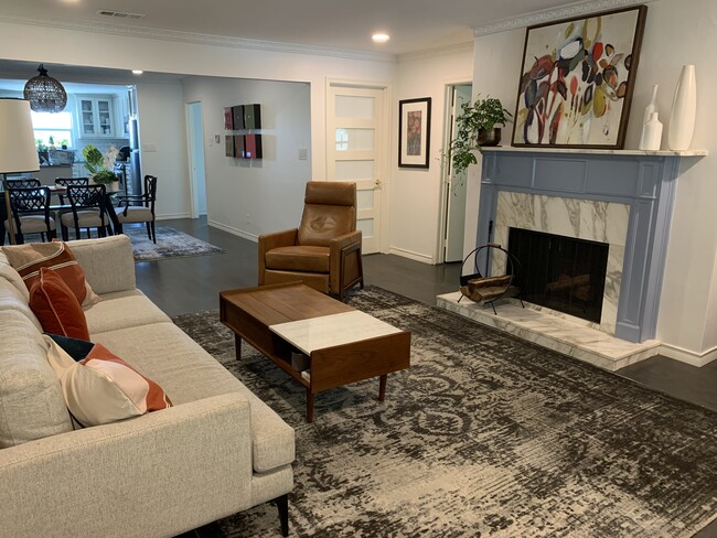 Living room with fireplace view or fireplace fireplace or - 6234 Bandera Ave