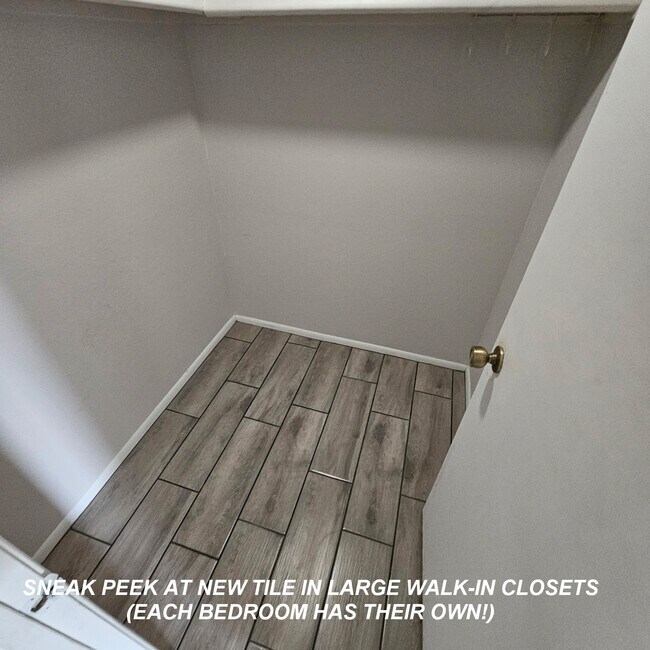 Sneak peak at flooring in walk-in closets - 850 S River Dr
