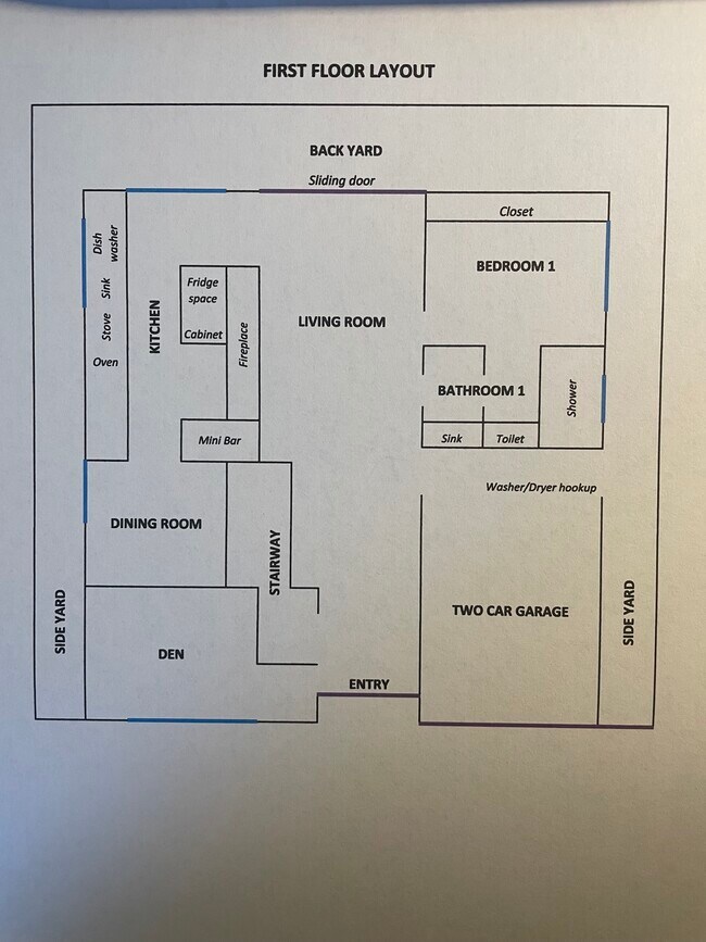1st floor layout - 2551 E. LARK ELLEN LANE