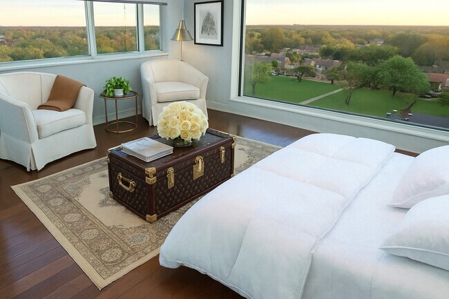 PARED DE VENTANAS ÚNICA EN LA SUITE PRINCIPAL - 555 Luxury Apartments