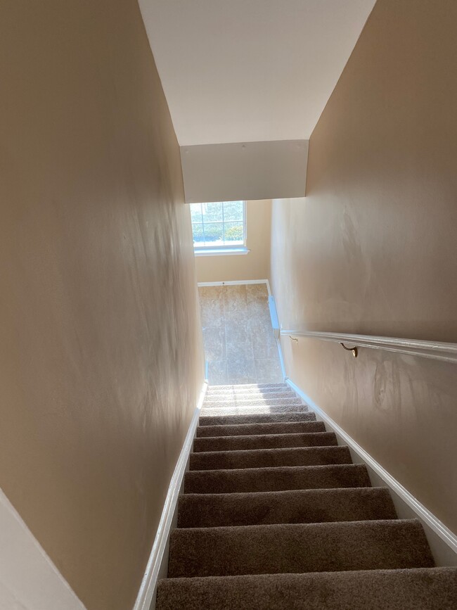 carpeted entry stairs - 1102 Squirrel Rd