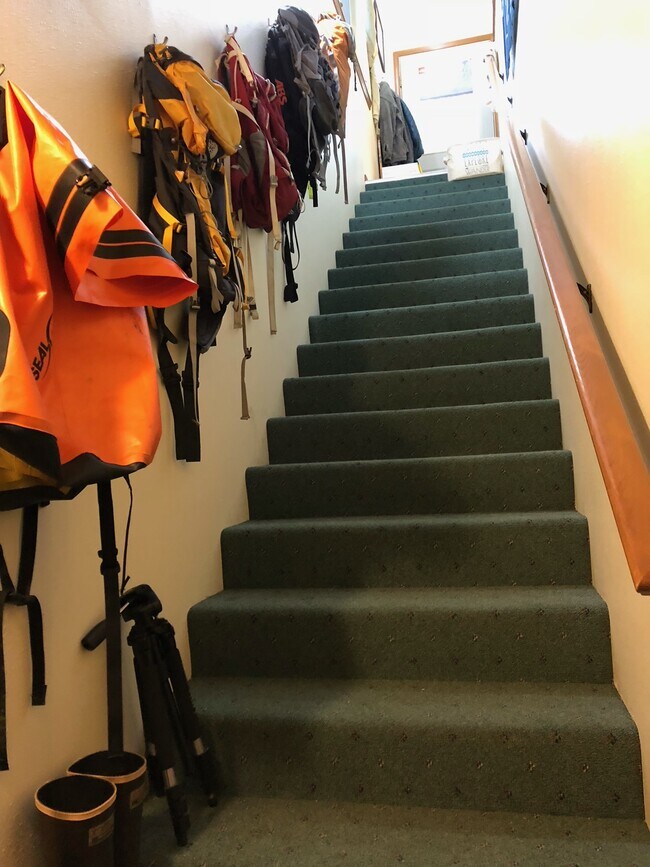 Stairs to upstairs apartmen t - 1323 Mendenhall Peninsula Rd