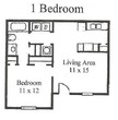 1 Bed, 1 Bath Model