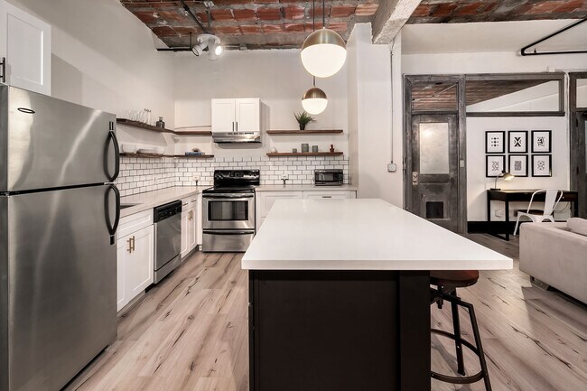 Kitchen with large Island - 108 W 2nd St
