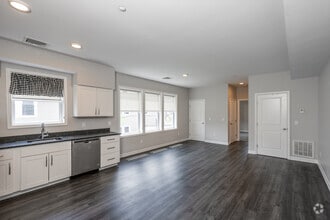 1BR, 1BA - 640SF - Kitchen/Dining Room/Living Room - The Bradford