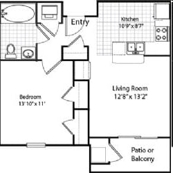 1BR/1BA - Oakshire Senior Apartments