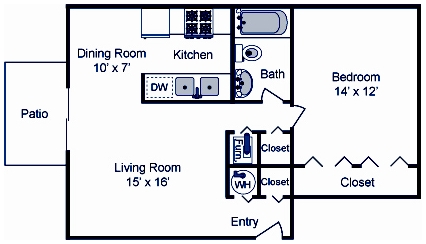 1HAB/1BA - Cloverleaf Apartments & Townhomes