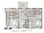 Honeycutt - Two Bedroom with Garage 1107 sq ft