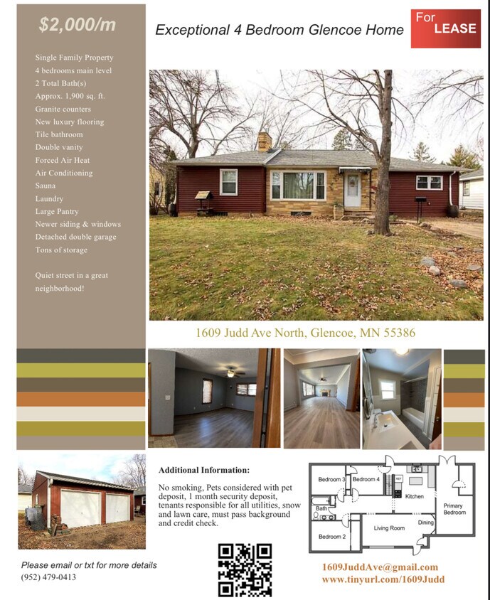 1609 Judd Ave N, Glencoe, MN 55336 House Rental in Glencoe, MN