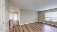 Located at 581 Colston Place in Winchester, Virginia, this well-appointed one-bedroom, one-bathroom unit offers a comfortable and efficient single-floor layout. The open-concept living and kitchen area is anchored by warm hardwood-style flooring that flows throughout, creating a cohesive and inviting atmosphere. A large window in the living area allows natural light to fill the space, enhancing its airy feel.

The kitchen features a peninsula with dark granite countertops, an undermount sink, recessed lighting, and warm wood cabinetry paired with stainless steel appliances — providing both functionality and a polished aesthetic. The layout opens directly into the living area, making it well-suited for everyday living and entertaining.

The bedroom is generously sized and finished with plush wall-to-wall carpeting for added comfort. Multiple windows bring in natural light and provide a pleasant outlook. A dedicated walk-in closet with built-in shelving and hanging rods offers practical storage solutions.

Additional highlights include a dedicated in-unit laundry area equipped with a full-size washer and dryer, as well as a full bathroom. Neutral warm-toned walls throughout the unit contribute to a clean, move-in ready presentation. This unit offers a practical and comfortable living environment in a convenient Winchester location.
