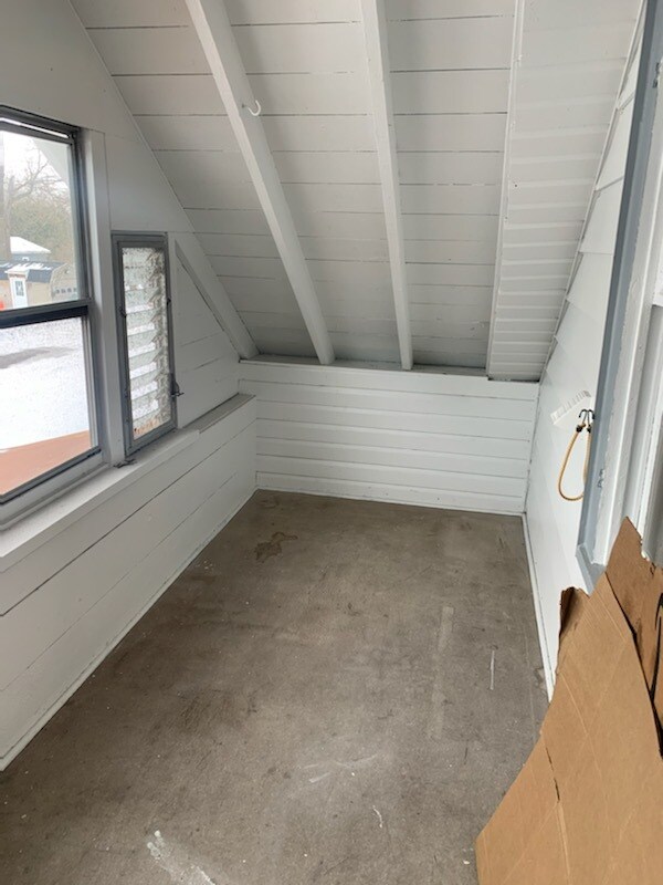 Mudroom/porch at top of the stairs leading to kitchen entrance - 8 Harrison Ave