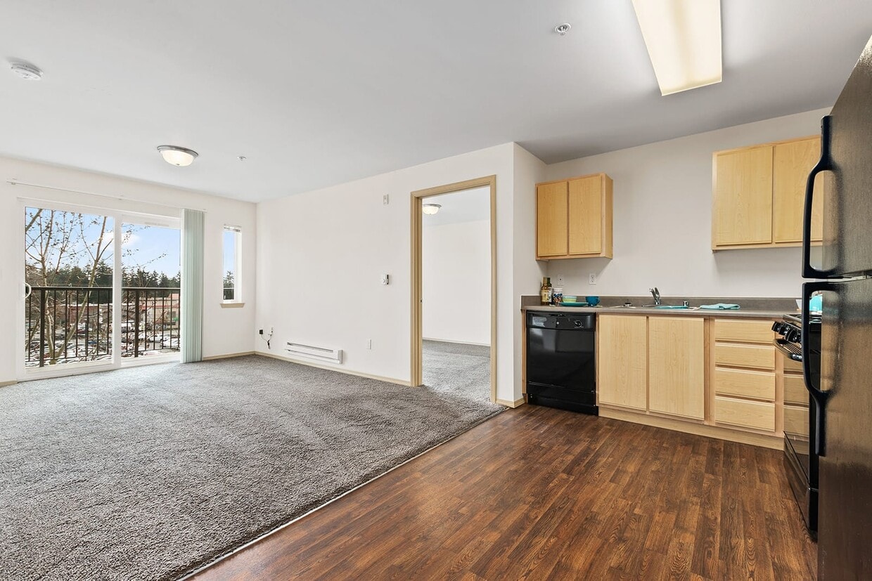 SHAG Interurban Senior Living Living Room and Kitchen - Interurban Senior Living Apartments