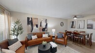 Located in the Beechwood community of Memphis, TN, this single-floor 2-bedroom, 2-bathroom residence offers a well-organized and functional layout. The combined living and dining area forms the heart of the home, featuring warm hardwood-style flooring, neutral walls, and large windows that invite natural light. The living room provides a comfortable, open feel with ample space for seating and entertaining.

The kitchen is outfitted with white shaker-style cabinetry, light granite countertops, a classic subway tile backsplash, and stainless steel appliances including a full-size refrigerator and dishwasher. A skylight adds brightness to the space.

Both bedrooms are carpeted and offer a quiet retreat. The primary bedroom is a well-proportioned room with a window providing natural light. The second bedroom mirrors this comfortable design. Each room is served by its own full bathroom, both featuring a tub/shower combination.

Connecting the spaces are two hallways that ensure smooth flow throughout the home, complemented by a dedicated closet for additional storage. The textured ceilings, consistent neutral color palette, and hardwood-style flooring in the main living areas tie the residence together into a cohesive, move-in-ready space.