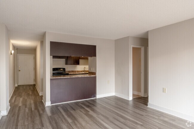 2BR, 1BA - 760SF - Living Room - Monroe Park Towers