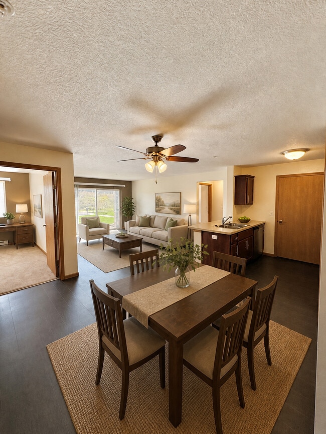 2BR, 2BA - Living Room - Elm Creek Commons