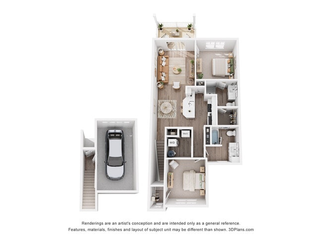 2 BEDROOM - E/ER: Beds - 2: Baths - 2: SqFt Range - 1095 to 1095 - Genesee Pointe Apartments