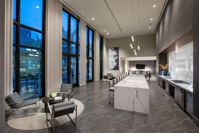 The Allen Lounge offers a demonstration kitchen, perfect for private chef lessons. - The Sterling at Regent Square