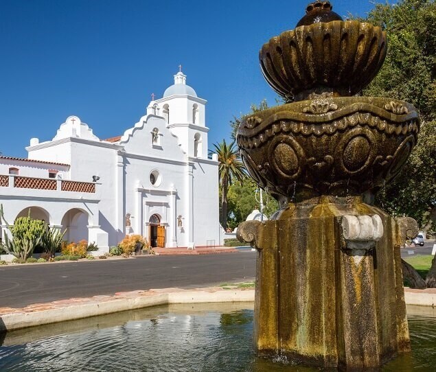The landmark Mission San Luis Rey was founded in 1798