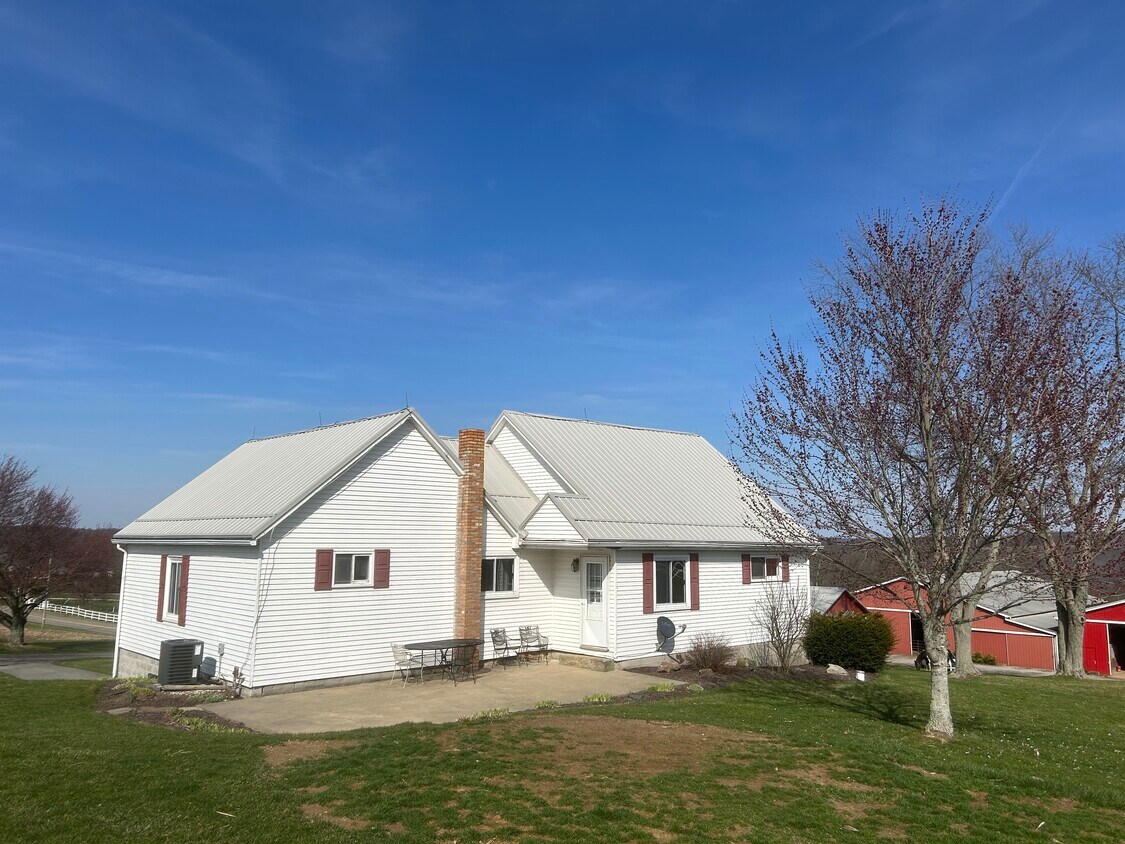 Back of house with nice patio and landscaping. - 203 Reibold Rd