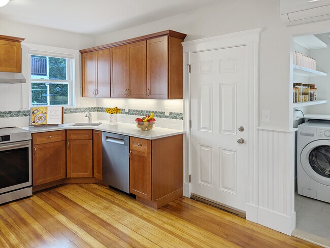 Kitchen and pantry/laundry room with in-unit washer and dryer - 22 Reed St