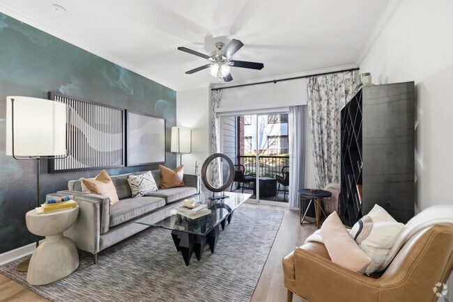 A1 1BR, 1BA - 693SF - Living Room - The Boulevard at Deer Park