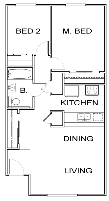 2BR/1BA - Manzanita Hills Apartments