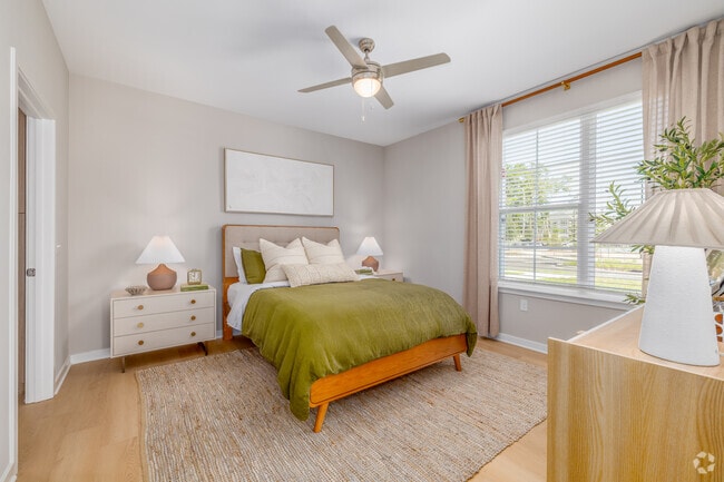 2BR, 2BA - 1,200SF - Jade Primary Bedroom - Natura by Murbeck