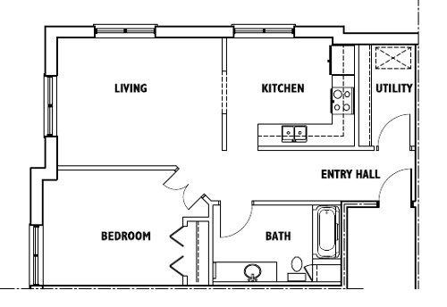 1BR/1BA - Library Square Apartments