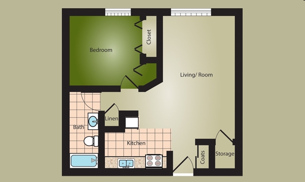 1BR/1BA - Rushville Commons