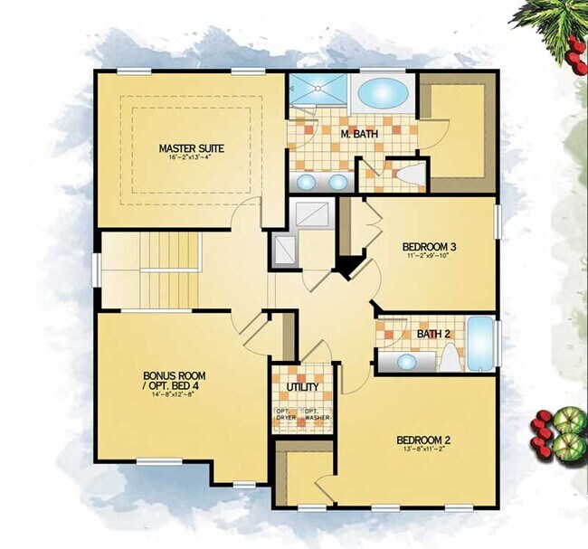 Plano del piso de arriba - 2850 W Shelton Ave