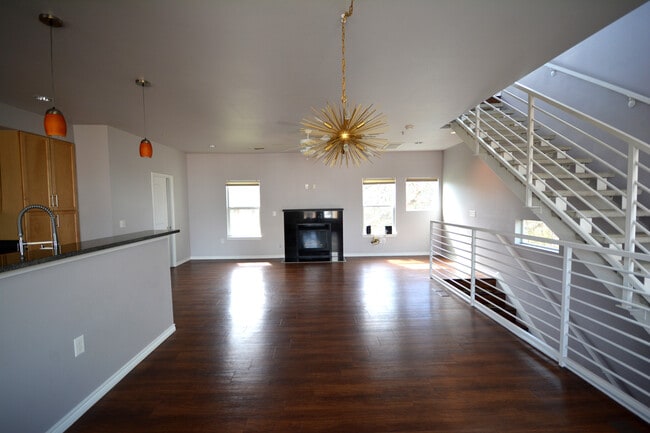 gas fireplace and 1/2 bath in main living area - 2606 Wilson St