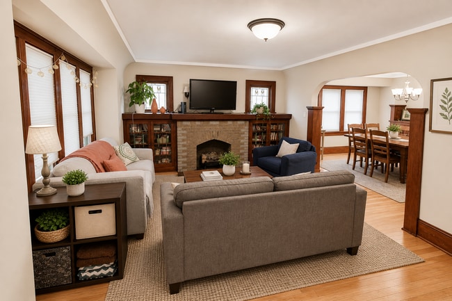 Living Room with Built-Ins - 1621 N Astor St