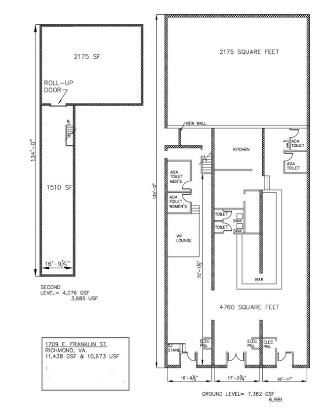 Plano de planta - 1705-1709 E Franklin St