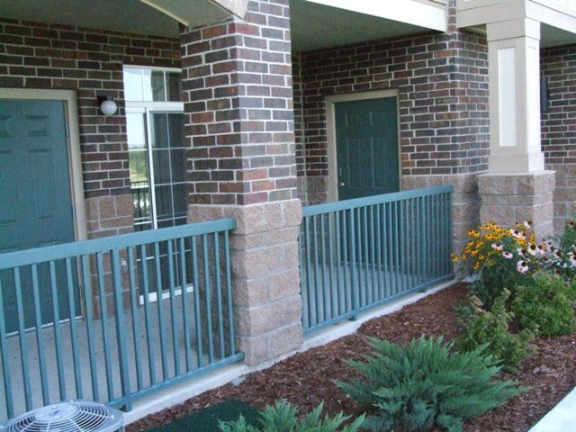 patio with storage unit - 3890 S Dayton St