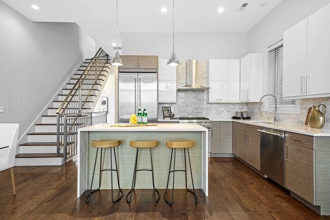 Open Kitchen with Liebherr Refrigerator and Freezer - 1085 N Marshfield Ave