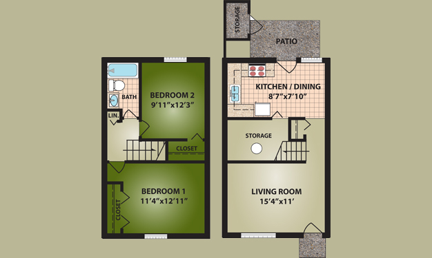 Plano de planta - Mountaingate Apartments