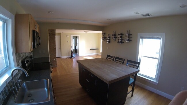 Kitchen looking into the living room - 52 Salem Street