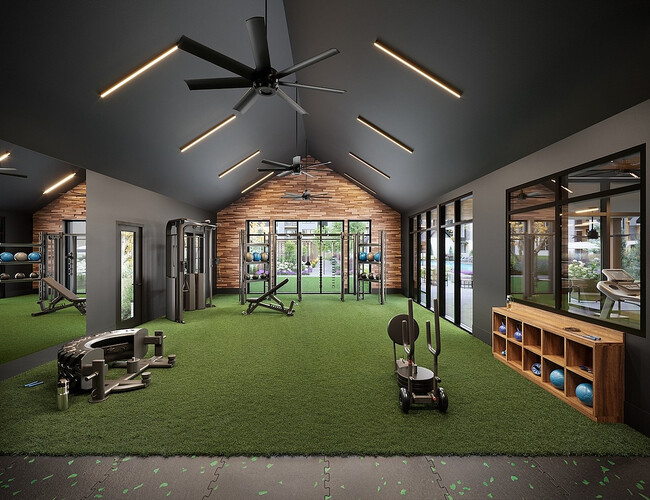 Mejore su experiencia de entrenamiento en nuestro moderno centro de fitness, diseñado para el máximo bienestar. - Farmhouse at Lantern Commons