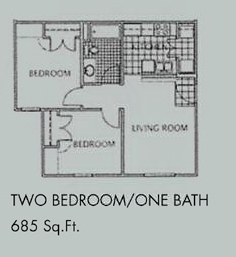 Two Bedroom/One Bath - Compass Pointe Apartments