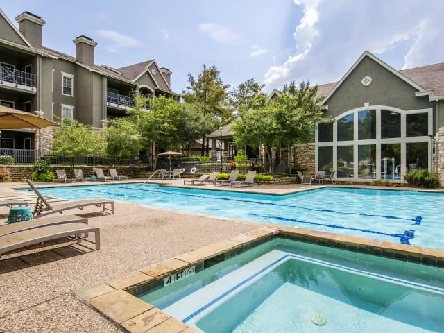 Resort Style Pool with lounge seating - The Pavilions