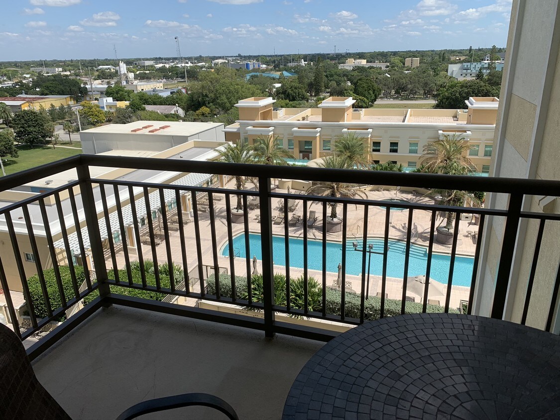 Pool view from large shaded patio - 800 N Tamiami Trail