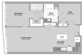 1 Bed 1 Bath Den-A23.2-P
