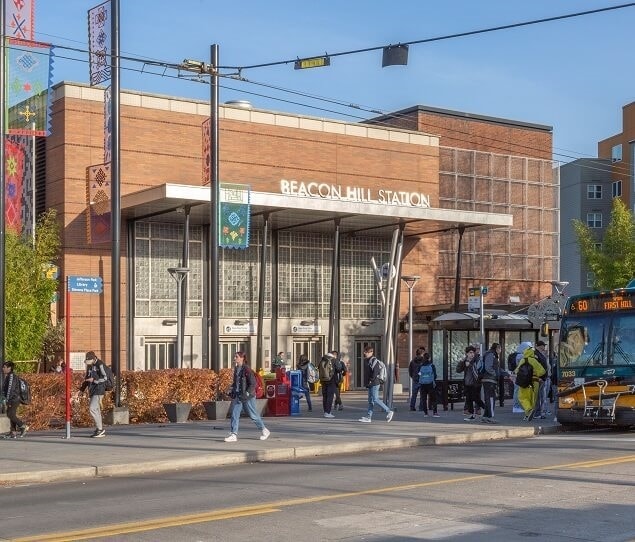 Beacon Hill’s light rail station provides access to Downtown Seattle and the University of Washington